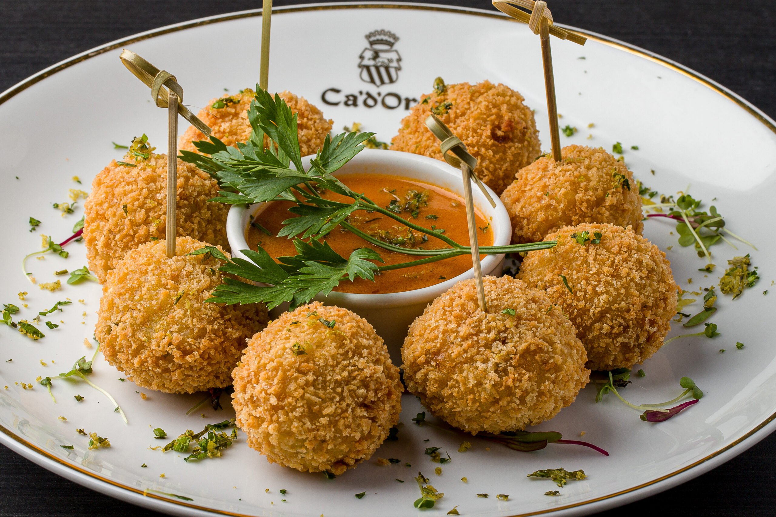  Arancini de Ossobuco, um dos petiscos servidos no Sky Bar, que fica no rooftop do hotel Ca’d’Oro