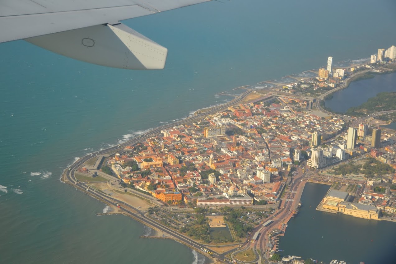 Cartagena das Índias vista do avião