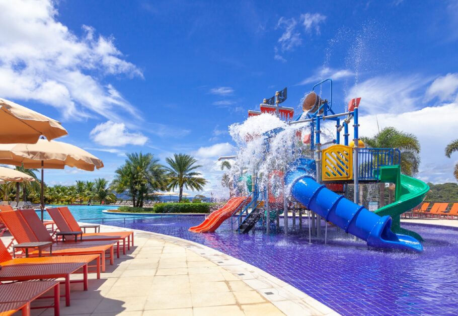 Piscina infantil e parque aquático do Malai Manso Resort