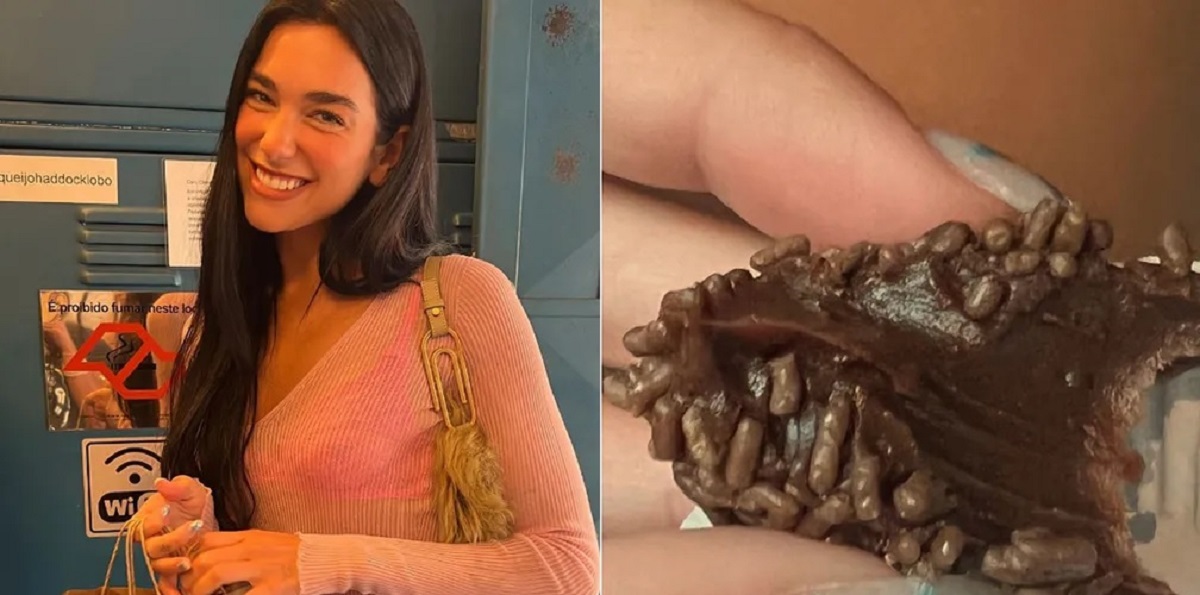 Dua Lipa passeia em São Paulo e publica foto comendo brigadeiro