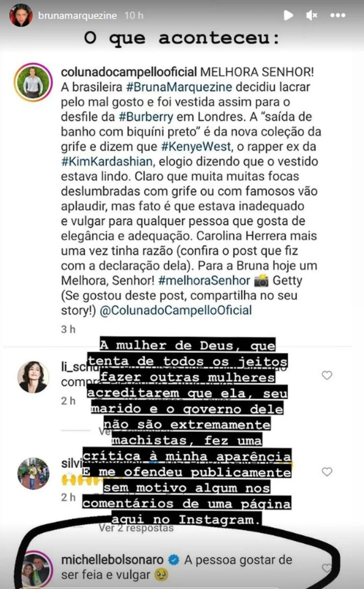  Marquezine fala pela 1ª vez sobre crítica de Michelle Bolsonaro