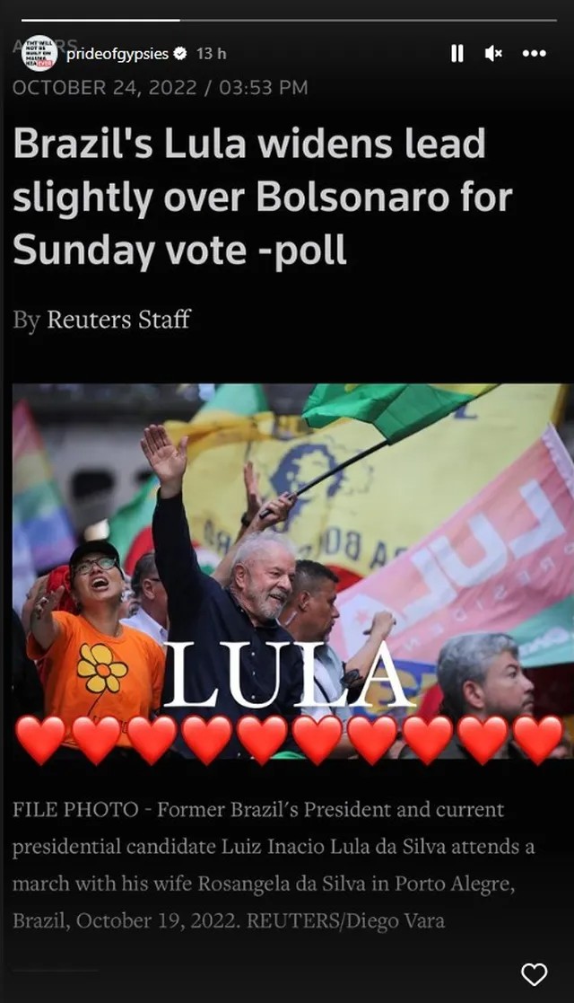 Ator Jason Momoa faz postagem em apoio ao ex-presidente Lula