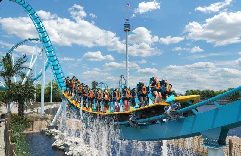 A “Pipeline: the surf coaster” terá 33 metros de e vai simular a experiência de surfar uma onda