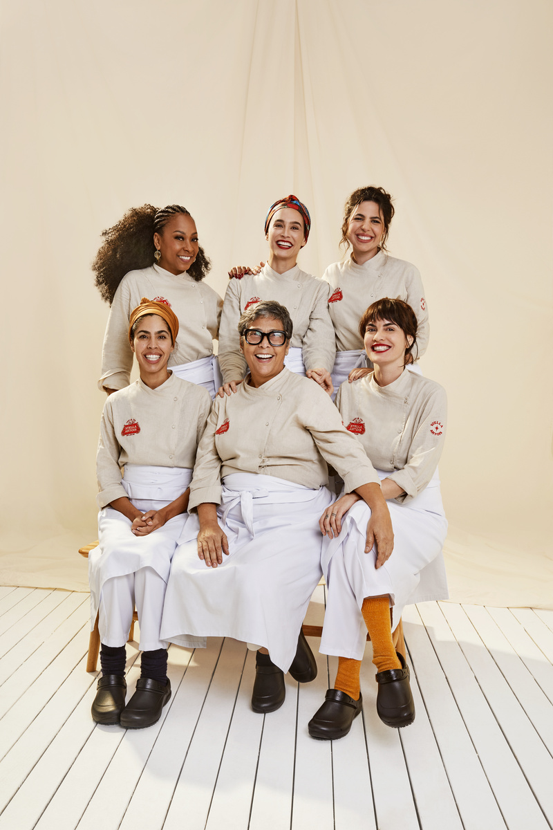 Da esquerda para a direita, de cima para baixo: as chefs Andressa Cabral, Bel Coelho, Bruna Martins, Bela Gil, Katia Barbosa e Cafira Foz