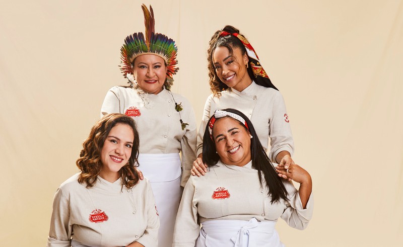 Da esquerda para a direita, de cima para baixo: as chefs Kalymaracaya Nogueira, Michele Crispim, Amanda Vasconcelos e Nara Amaral.