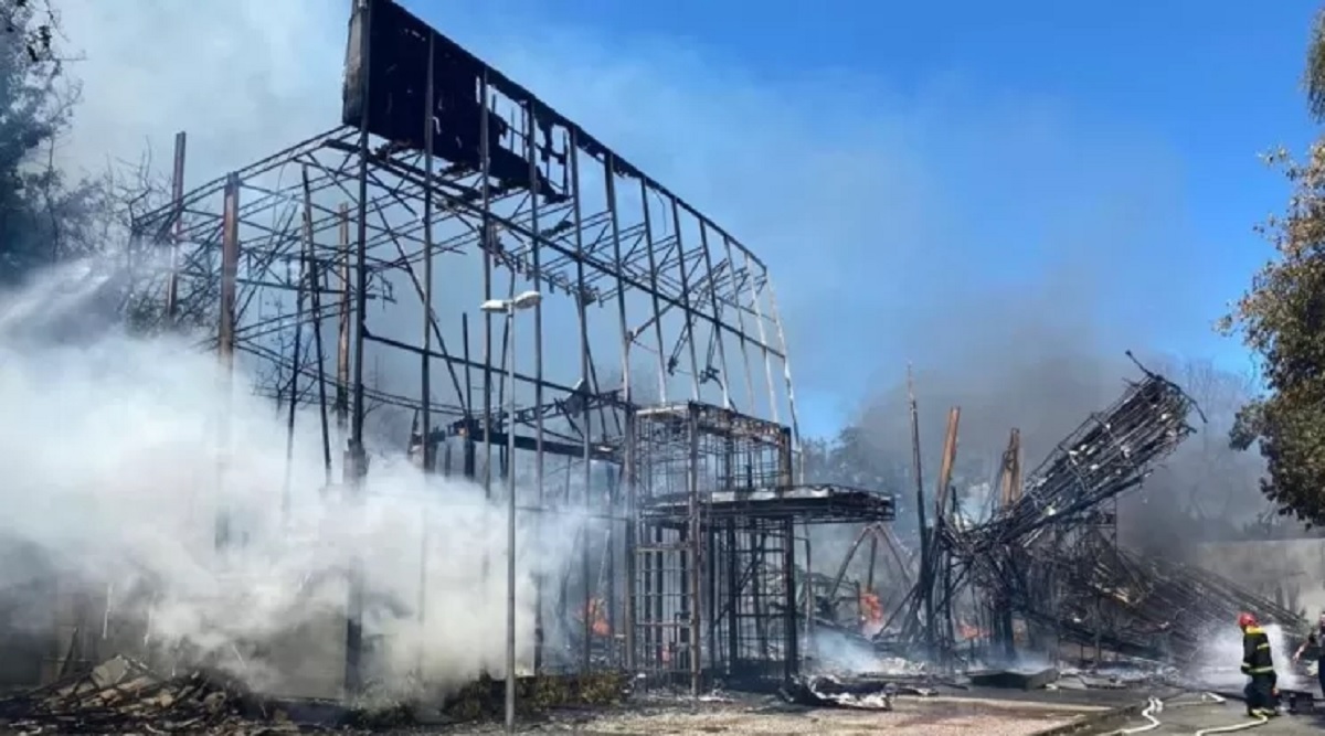 Situação do cenário da novela após o incêndio