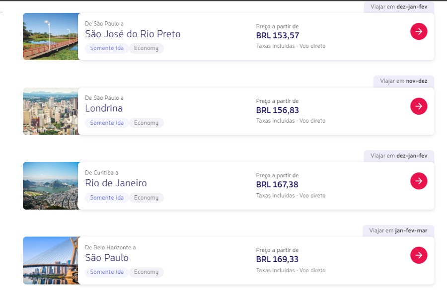  Latam tem passagens aéreas nacionais a partir de R$ 153