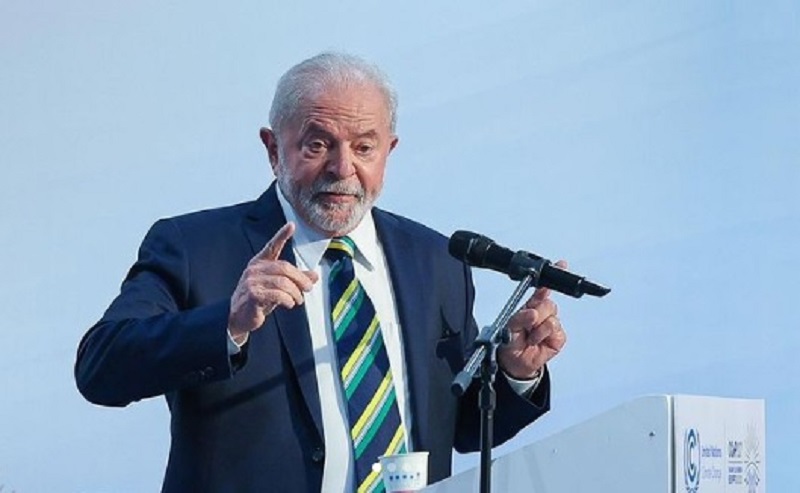 Presidente eleito, Lula discursa na COP 27