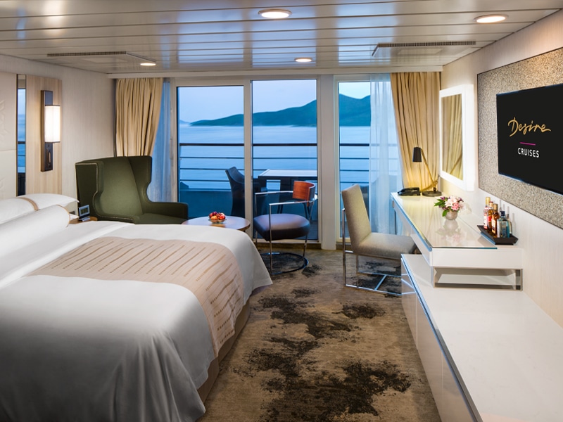 Uma das cabines do Desire Cruise, cruzeiro exclusivo para casais liberais