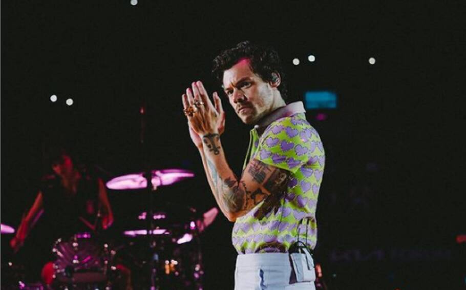 O cantor britânico Harry Styles durante show em Curitiba, em 2022