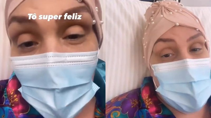 Internada, Simony grava vídeo comemorando última sessão de radioterapia