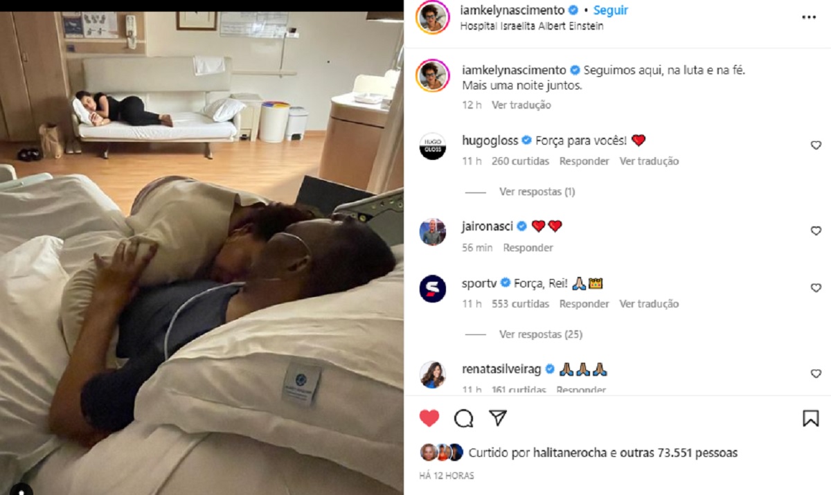 Publicação de filha do Pelé no Instagram
