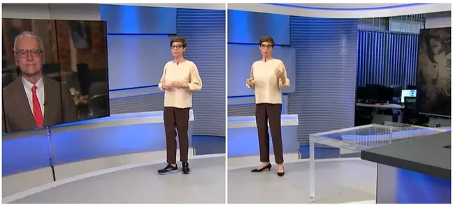 Renata Lo Prete troca de sapato às pressas no Jornal da Globo e imagem viraliza