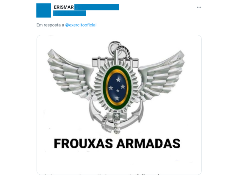 Bolsonaristas atacam as forças armadas