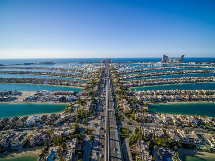 Palm Jumeirah, uma das ilhas artificiais de Dubai