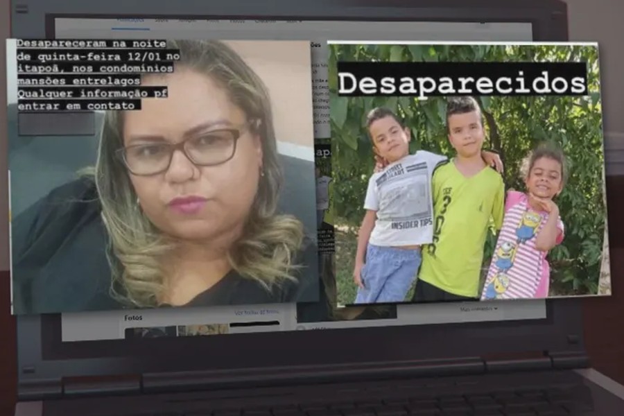 Elizamar Silva e os filhos desapareceram na noite de 12 de janeiro no Distrito Federal; seus corpos foram encontrados carbonizados