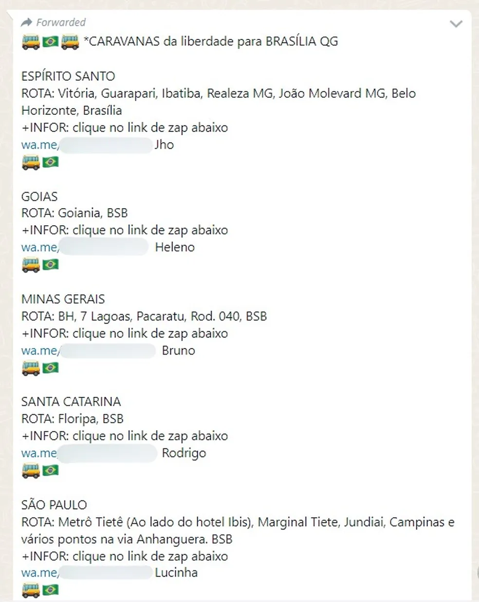 Bolsonaristas articulam ato terrorista através de mensagens