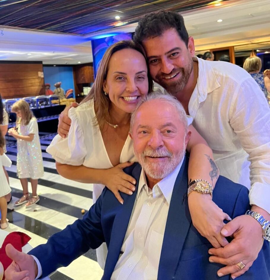 Lula com a filha Lurian e o genro Danilo Segundo