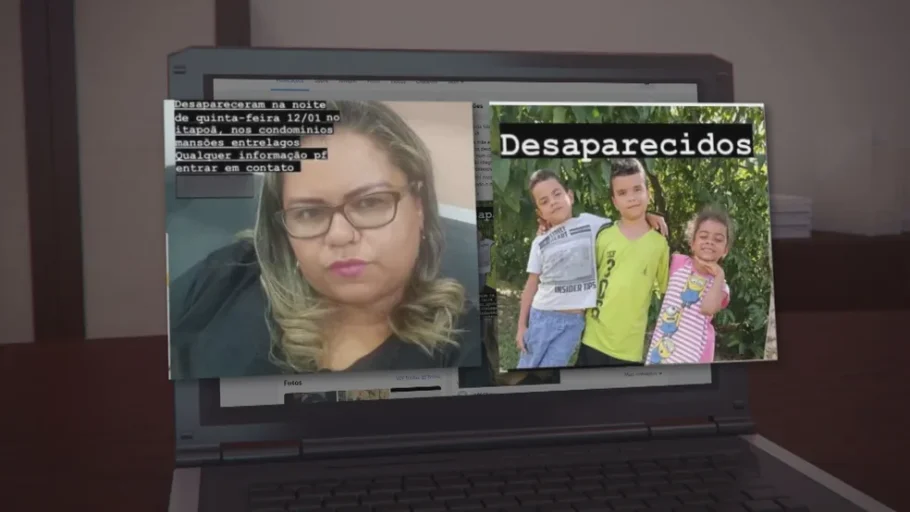 Elizamar Silva e os filhos estão desaparecidos desde o dia 12 de janeiro