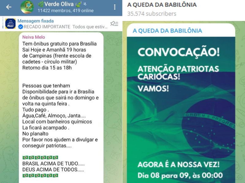 Bolsonaristas articulam ato terrorista através de mensagens