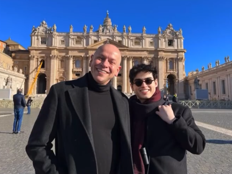 Leandro Karnal e o marido, Vitor Fadul, viajaram para a Itália no começo do mês de janeiro