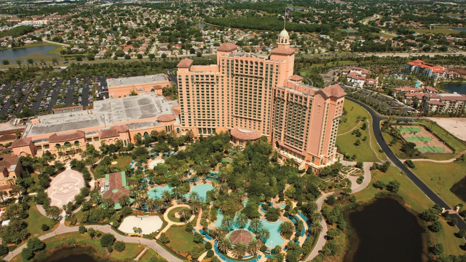 Vista do complexo JW Marriott Orlando Grande Lakes, em Orlando