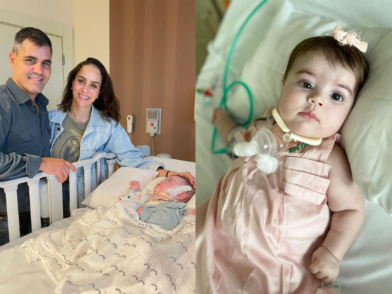 Filha de Letícia e Juliano Cazarré nasceu com doença rara e passou por quatro cirurgias