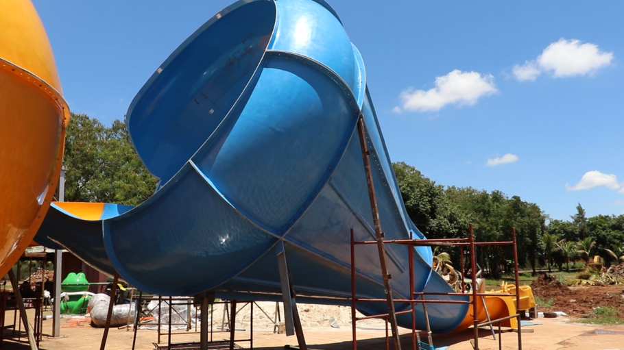 O Funil, uma arações do novo espaço Play Kids do parque aquático Thermas dos Laranjais