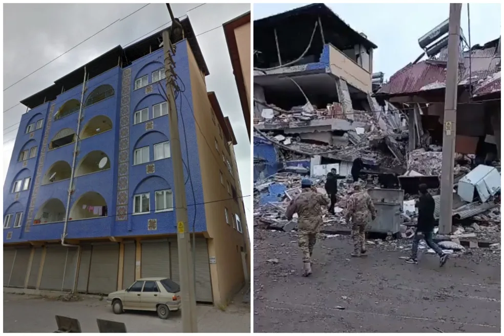 Prédio em Elbistan, na província de Kahramanmara, ficou devastado após o terremoto