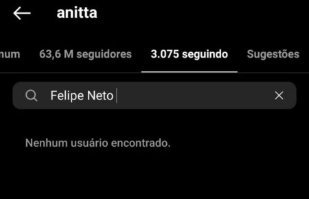 Anitta deixa de seguir Felipe Neto no Instagram