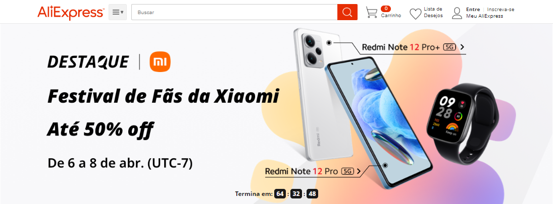 Redmi Note 12 5G da Xiaomi está com mais de 50% de desconto