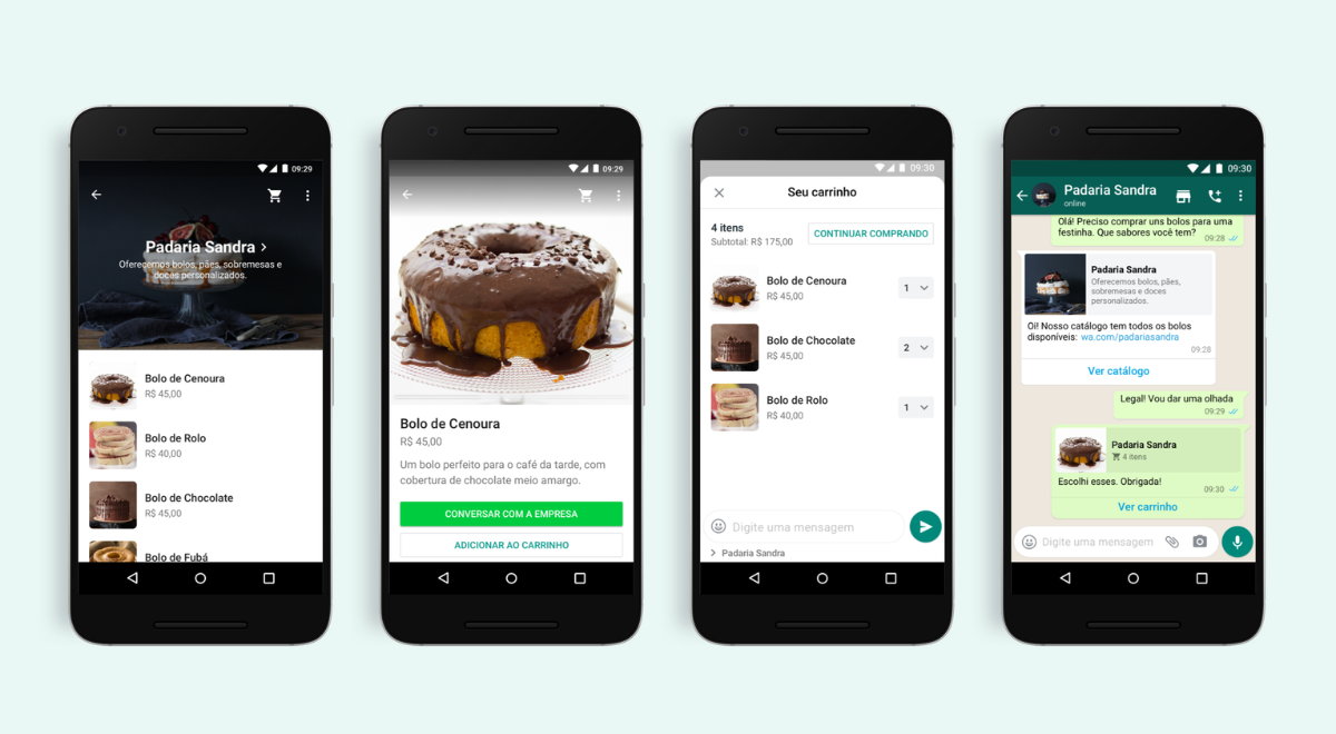 O catálogo do WhatsApp é como uma vitrine digital com os produtos da empresa