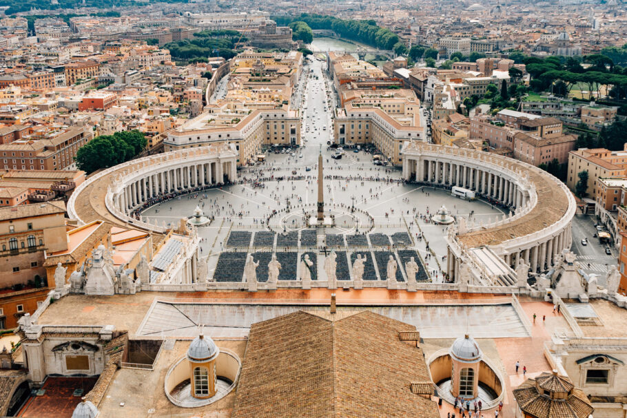 Vista da Praça de São Pedro, no Vaticano