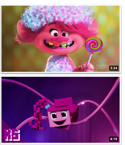 Um exemplo claro disso é o caso das duas Poppys: ambas dançam, cantam, são rosas e são desenhos animados, além de terem milhares de vídeos na internet