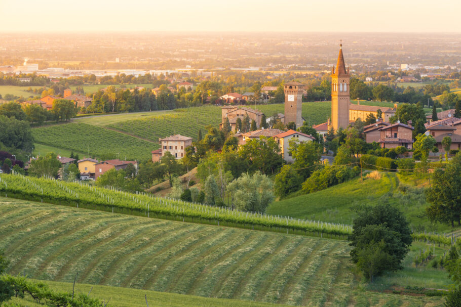 A bela paissagem de Levizzano Rangone, província de Modena, na Emilia-Romagna