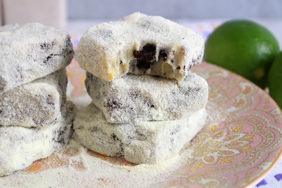 Palha italiana de limão com chocolate deliciosa