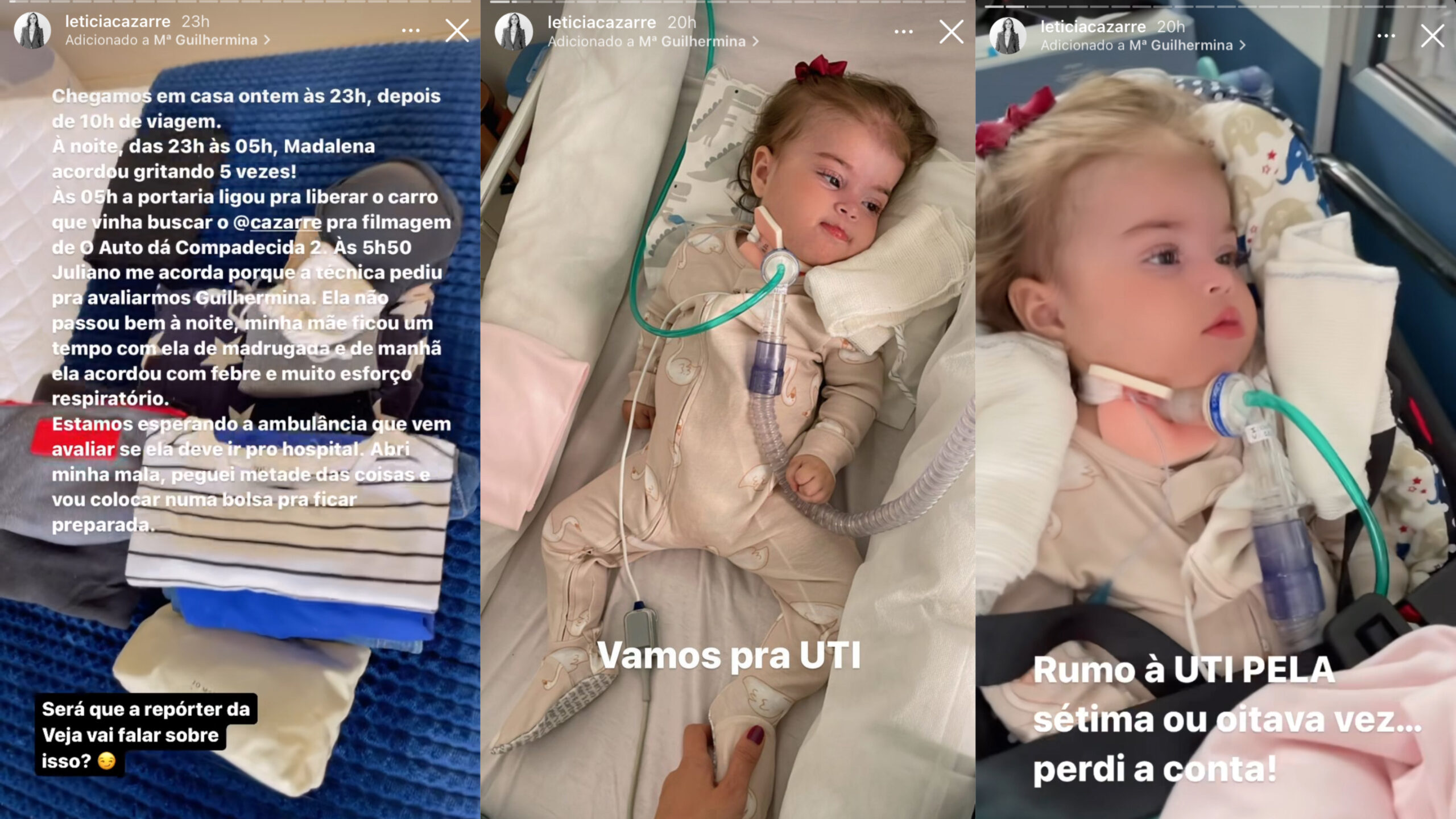 Stories de Letícia Cazarré no Instagram