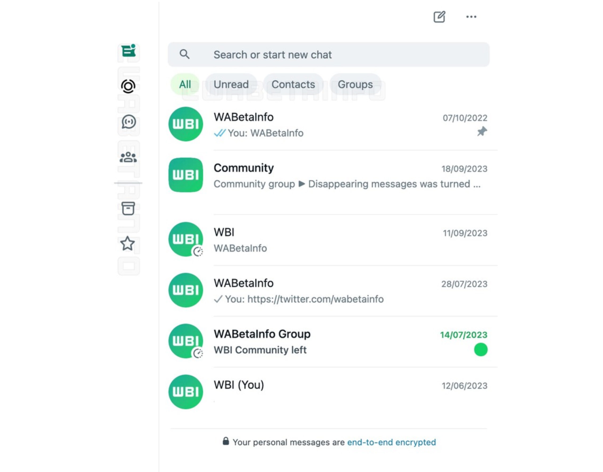 Captura de tela mostra nova interface do WhatsApp Web