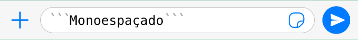 Formatação do texto monoespaçado