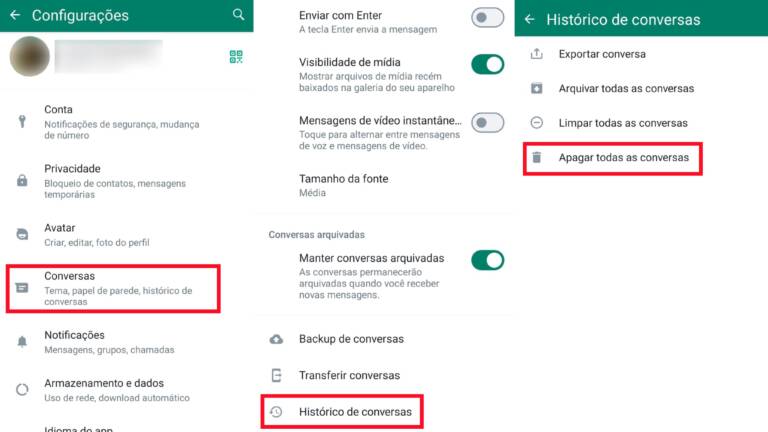 Veja como apagar todas as conversas de uma vez só no WhatsApp