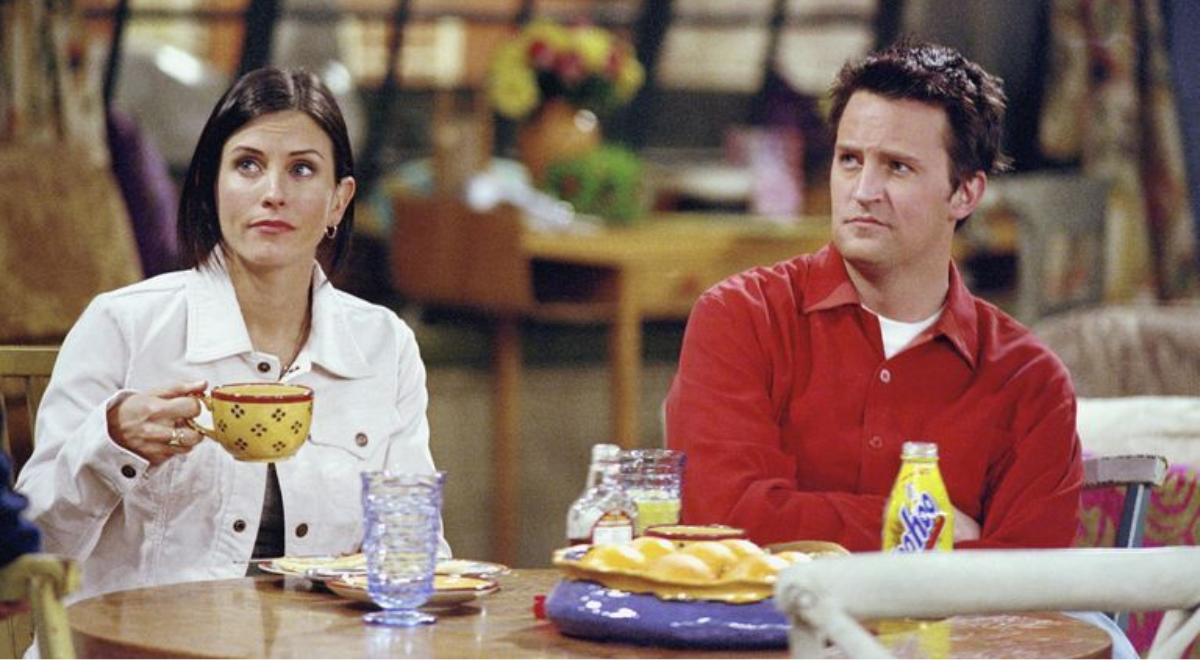 O casal Monica e Chandler, interpretados por Matthew e Courteney Cox