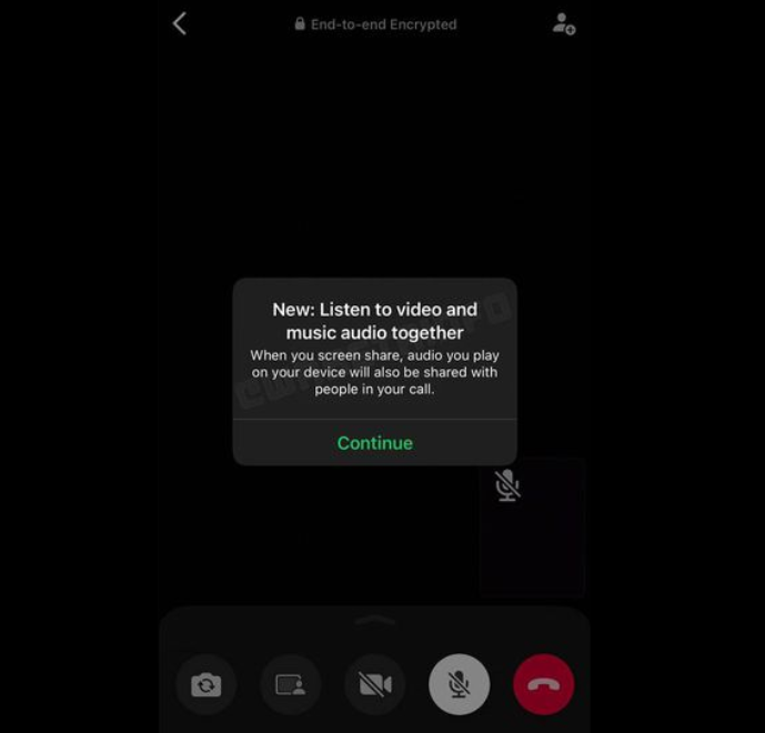WhatsApp deve permitir compartilhamento de tela com áudio e vídeo