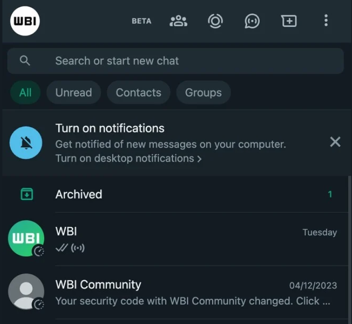WhatsApp Web recibe una actualización central para organizar conversaciones