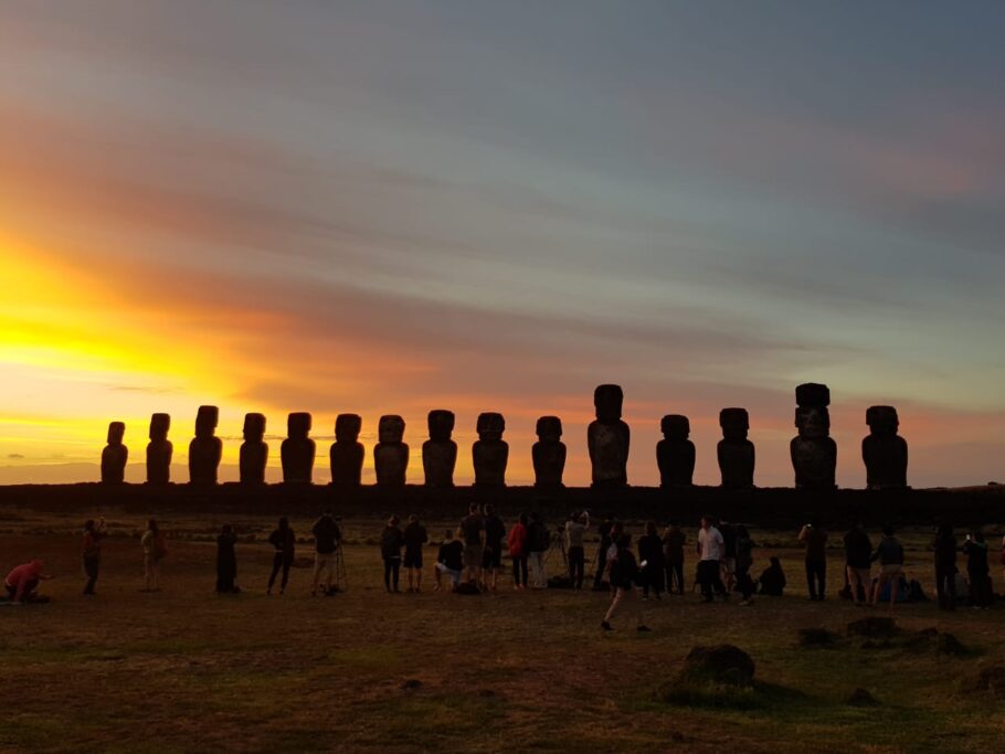 Em Tongariki está localizada a maior quantidade de estátuas moais em pé