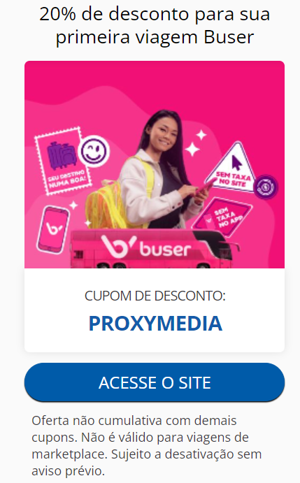 Cupom de desconto da Buser para a primeira viagem pela plataforma