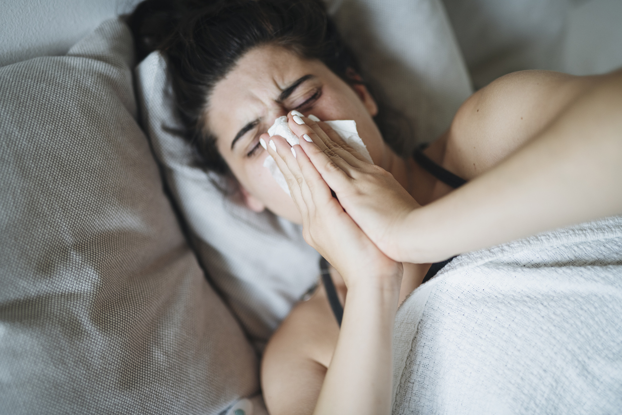 Crise alérgica antes de dormir