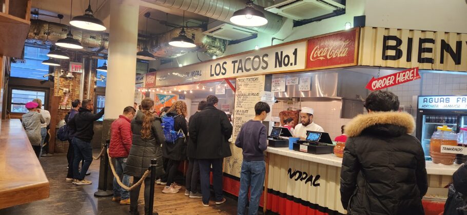 Los Tacos No. 1, de comida mexicana, é uma dos mais procurados no Chelsea Market