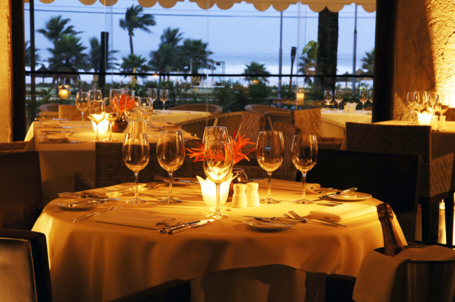 Vista do restaurante Atlântico, do Casa Grande Hotel Resort & Spa