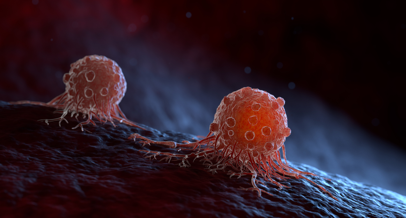 Simulação de uma célula cancerígena alojada no corpo humano