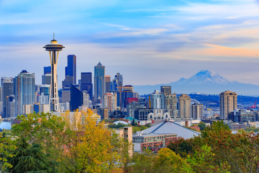 Vista panorâmica da cidade de Seattle, no estado de Washington